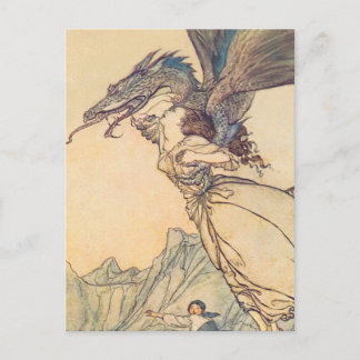 “The Dragon Caught the Queen” by Arthur Rackham Postcard