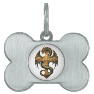 The Dragon Entwined Around the Cross-Your Guardian Pet ID Tag