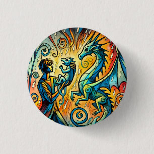 the dragon keeper 3 cm round badge