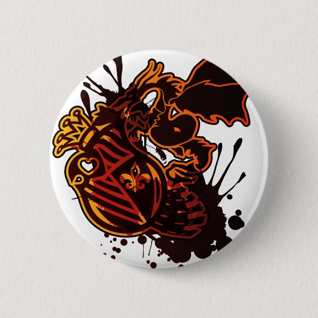 The_Dragon_Strikes 6 Cm Round Badge (Front)