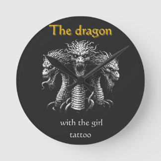 The Dragon with the Girl Tattoo – Funny Dark Round Clock