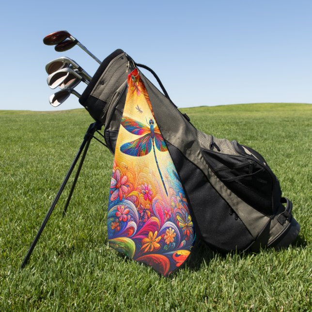 The Dragonfly's Journey  Golf Towel (Green)