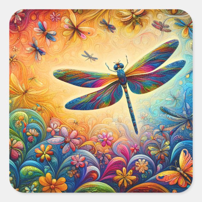 The Dragonfly's Journey  Square Sticker (Front)