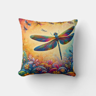 The Dragonfly's Journey Throw Pillow