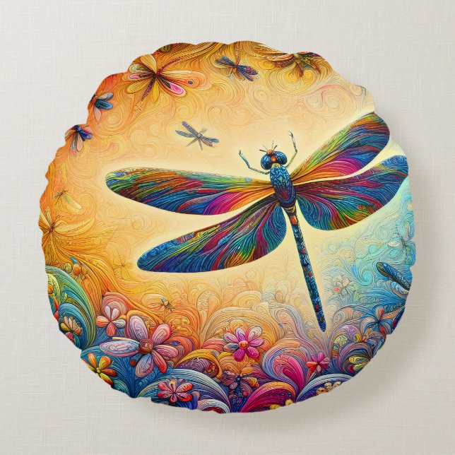 The Dragonfly's Journey Throw Pillow (Front)