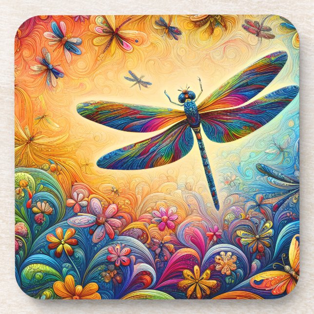 The Dragonfly's Journey Throw Pillow Coaster (Front)