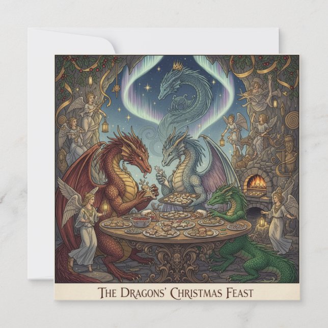 The Dragons' Christmas Feast – Holiday Invitation (Front)