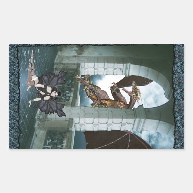 The Dragon's Lair Rectangular Sticker (Front)