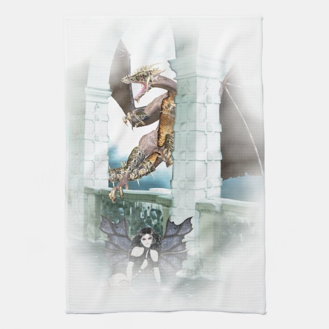 The Dragon's Lair Vignette Tea Towel (Vertical)