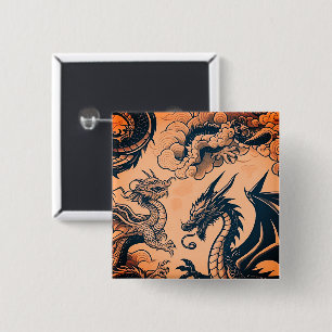 The Dragons War Orange Skies 15 Cm Square Badge