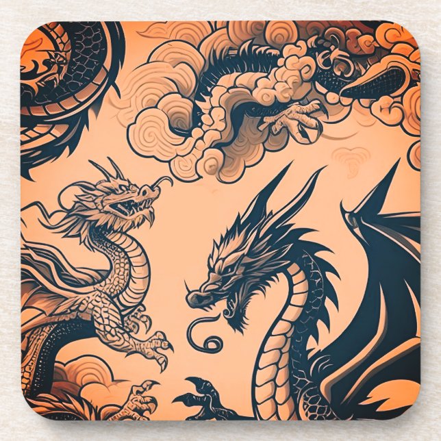The Dragons War Orange Skies Coaster (Front)
