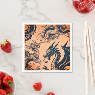 The Dragons War Orange Skies Napkin