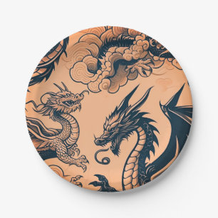 The Dragons War Orange Skies Paper Plate