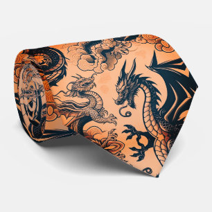 The Dragons War Orange Skies Tie