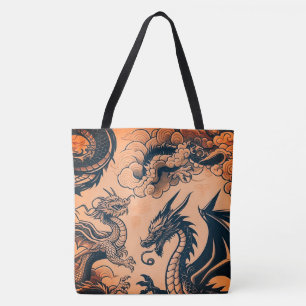 The Dragons War Orange Skies Tote Bag