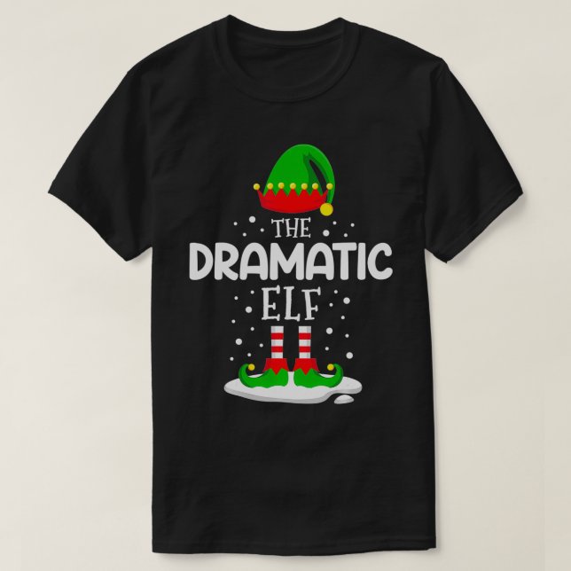 The Dramatic Elf Christmas Family Matching Costume T-Shirt (Design Front)