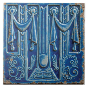 The Draped Cerulean Pavilion Ceramic Tile