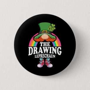 The Drawing Leprechaun St Patricks Day Costume 6 Cm Round Badge