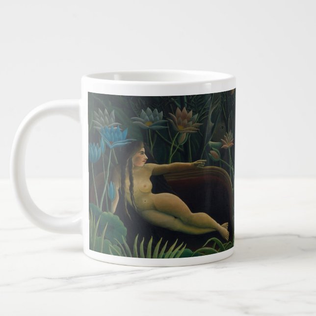 The Dream (Le Reve Exotique) by Henri Rousseau Large Coffee Mug (Left)