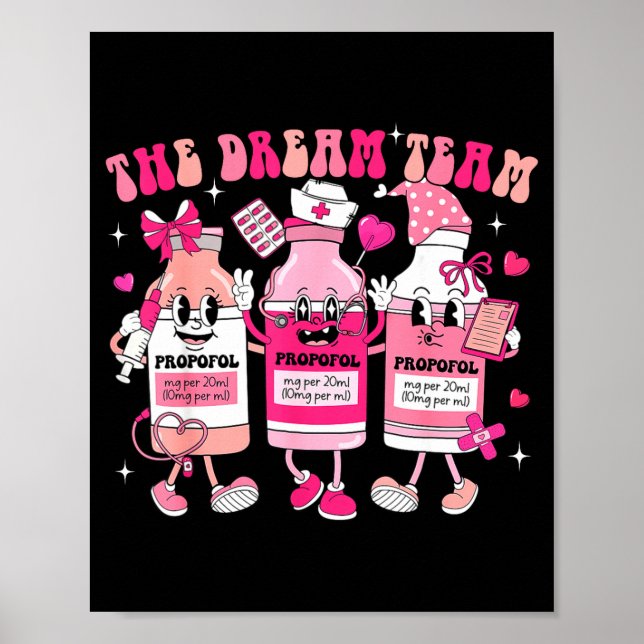 The Dream Team Retro Groovy Nurse Medical Nursing  Poster (Front)
