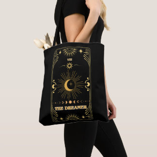 The Dreamer Gold Celestial Tarot Card Astrological Tote Bag