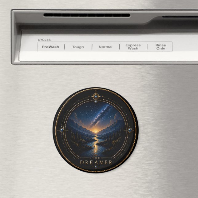 The Dreamer Pisces Archetype Circle Magnet (In Situ (Dishwasher))