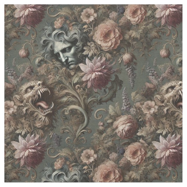 The Driftkeeper’s Paradox – Gothic Classic Tile Fabric (Close Up)