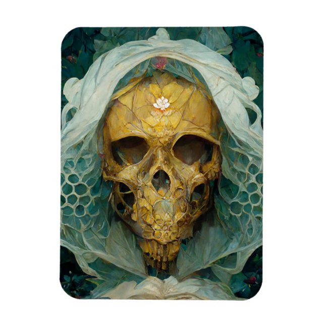 The Drone Bee Skull Fantasy Sci-Fi Magnet (Vertical)