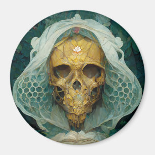 The Drone Bee Skull Fantasy Sci-Fi Magnet
