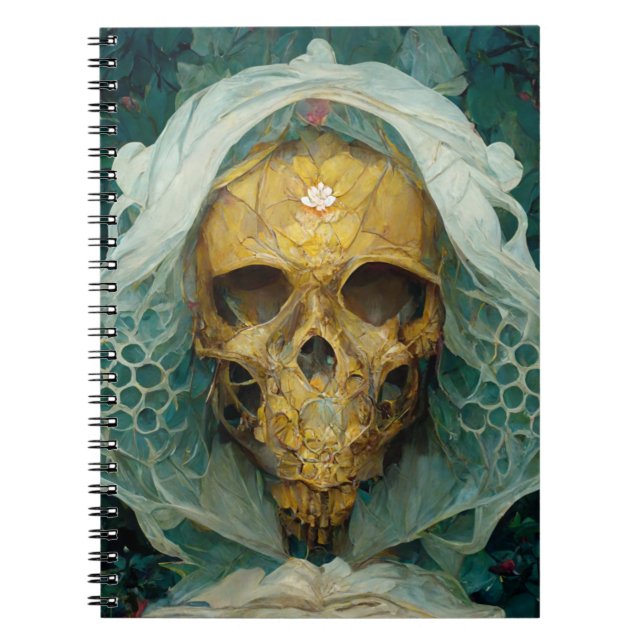 The Drone Bee Skull Fantasy Sci-Fi Notebook (Front)