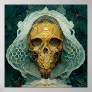 The Drone Bee Skull Fantasy Sci-Fi Poster