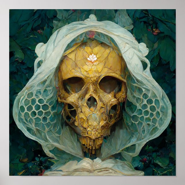 The Drone Bee Skull Fantasy Sci-Fi Poster (Front)