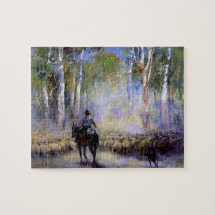The Drover 1912 Walter Withers Australian Cowboy Jigsaw Puzzle