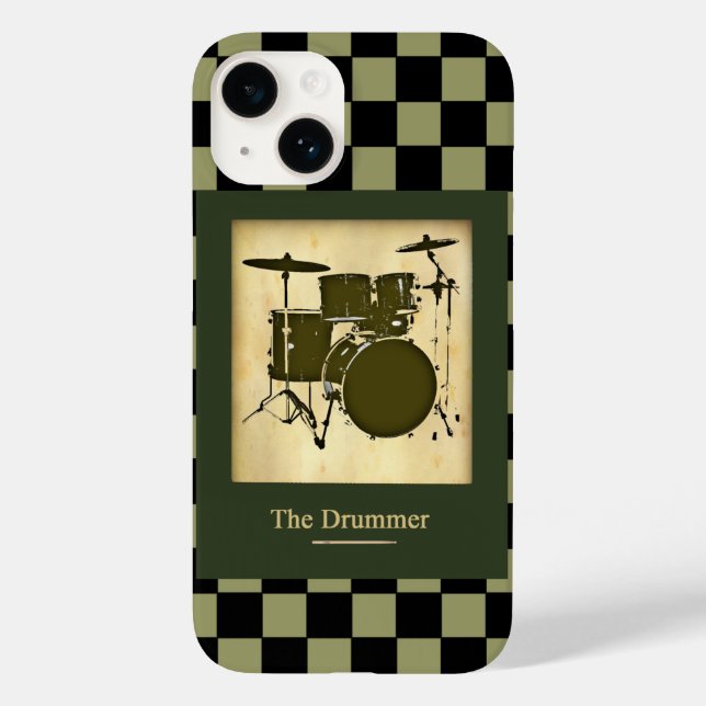 the drummer ~ chess pattern Case-Mate iPhone case (Back)