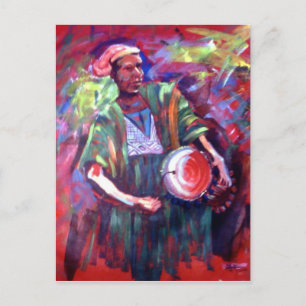 The drummer man Postcard by mojisola A Gbadamosi