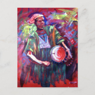 The drummer man  Postcard by mojisola A Gbadamosi