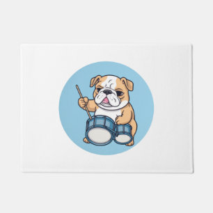 The Drumming Bulldog Beats and Bulldog Grooves Doormat