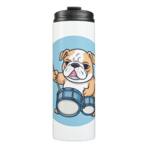 The Drumming Bulldog Beats and Bulldog Grooves Thermal Tumbler