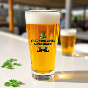 The Drunk Uncle Leprechaun Funny St. Patrick's Day Glass