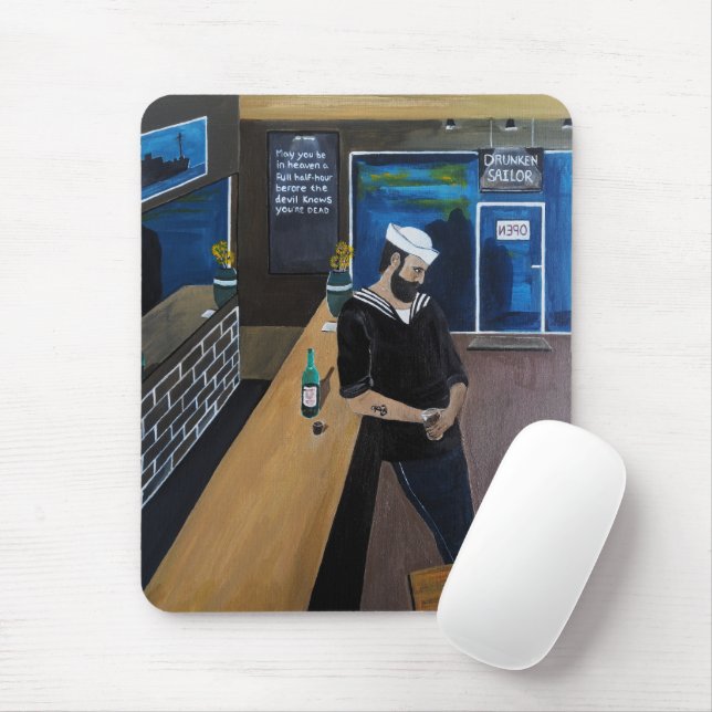 The Drunken Sailor Painting by Alfred Fox Mouse Pad (With Mouse)