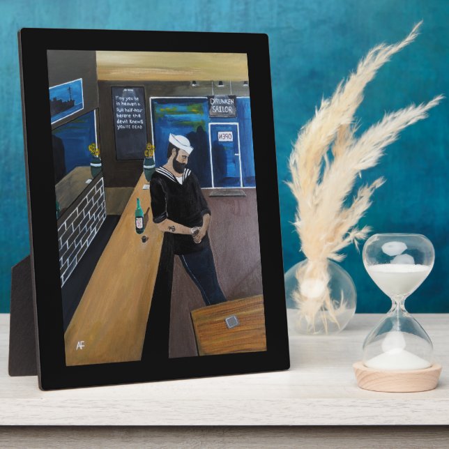 The Drunken Sailor Painting by Alfred Fox Plaque (Side)