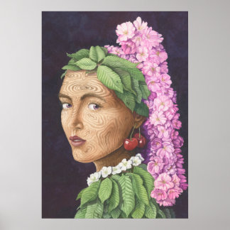 The dryad with the cherry earring poster