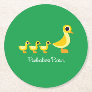 The Duck Family Round Paper Coaster
