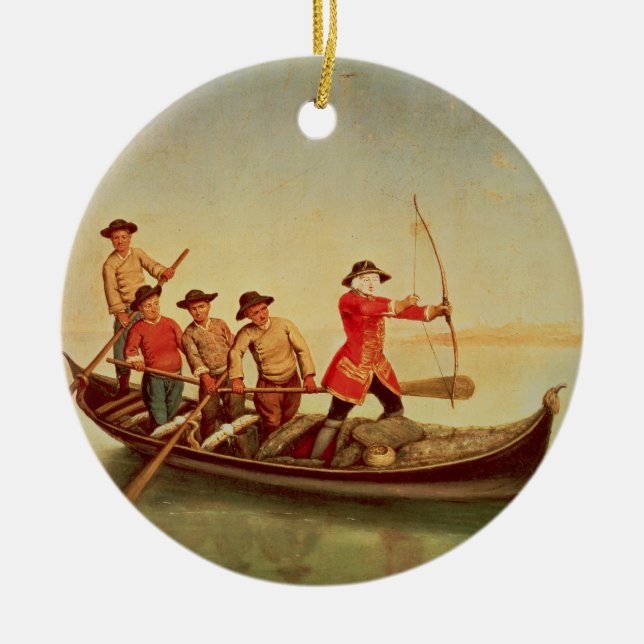 The Duck Hunt Ceramic Ornament (Front)