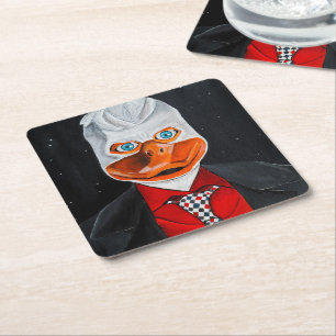 The Duck Painting by Alfred Fox Square Paper Coaster