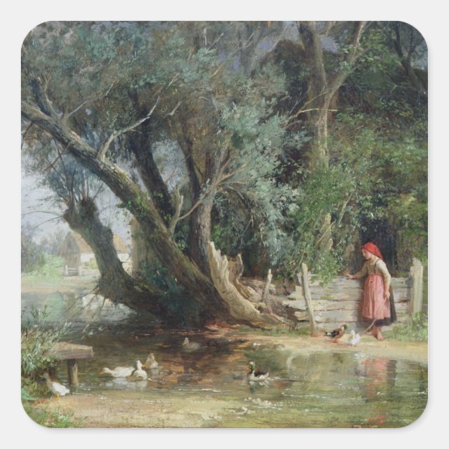 The Duck Pond Square Sticker (Front)