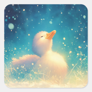 The Duckling Daydream Square Sticker
