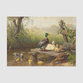 The Ducks at the Pond by Carl Jutz Tissue Paper