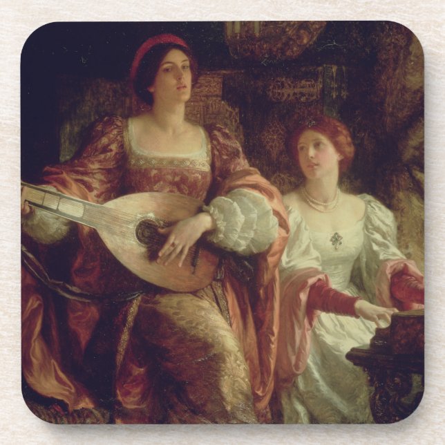 The Duet (oil on canvas) Coaster (Front)