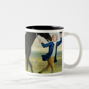 The Duke of Rutland's 'Bonny Black', c.1720 (oil o Two-Tone Coffee Mug